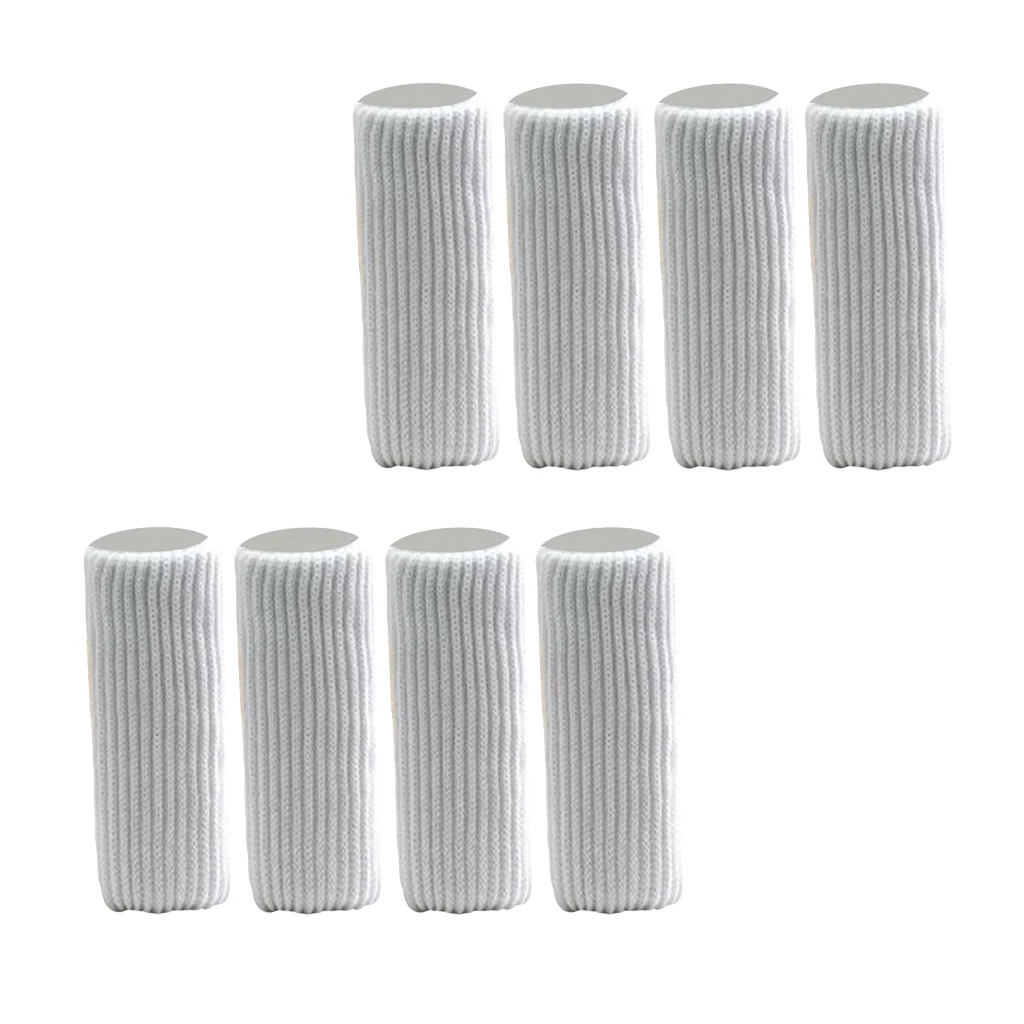 8 Pieces White for Girth 9-18cm(Round&Square) Furniture Feet Caps Covers/Knitted Chair Leg Socks,Moving Easily and Reduce Noise
