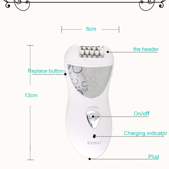 Kemei Эпилятор перезаряжаемый 3 в 1 Женская бритва для волос электрический прибор для удаления мозолей для волос depilador удаление для женщин Уход за ногами