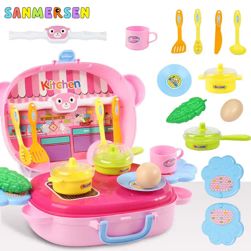 Estuche de plástico para cocina de juego de simulación para niños, maletín de juguete portátil, caja médica, juguetes educativos|Juguetes de cocina| - AliExpress