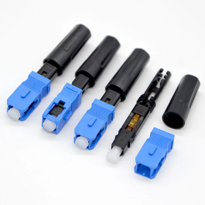 

200PCS FTTH Single Mode Optic Fiber Fast Connector 50mm Embedded SC/UPC/APC Quick Connector Wholesale Free Shipping Brazil