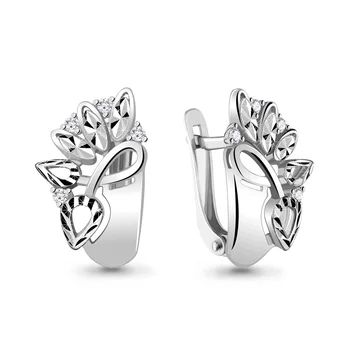 

AQUAMARINE earrings with cubic zirconia, silver 925