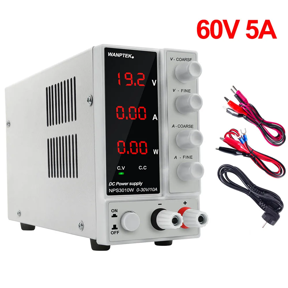 WIth Power 60V 5A Wanptek оригинальная 3 Типы лаборатории переключение Регулируемый Питание 60V 5A DC затемнения скамья Источники питания переменной для телефона ремонт ПК - Цвет: WIth Power 60V 5A