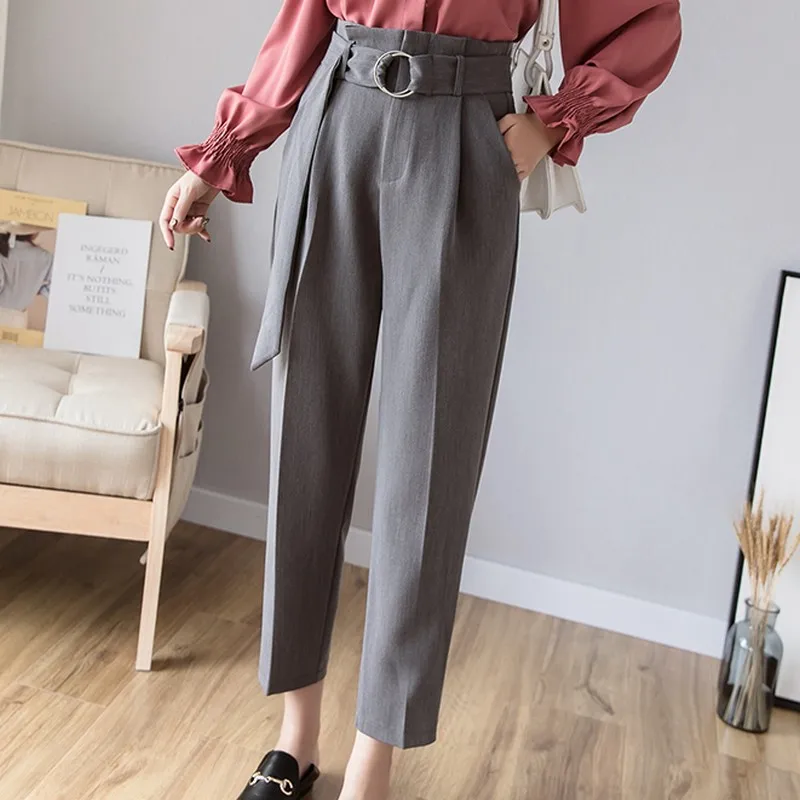 

High Waist Pants for Women Autumn Women's Trousers Solid Color Female Pants Harem Pants Women Office Commuting Ladies Pants