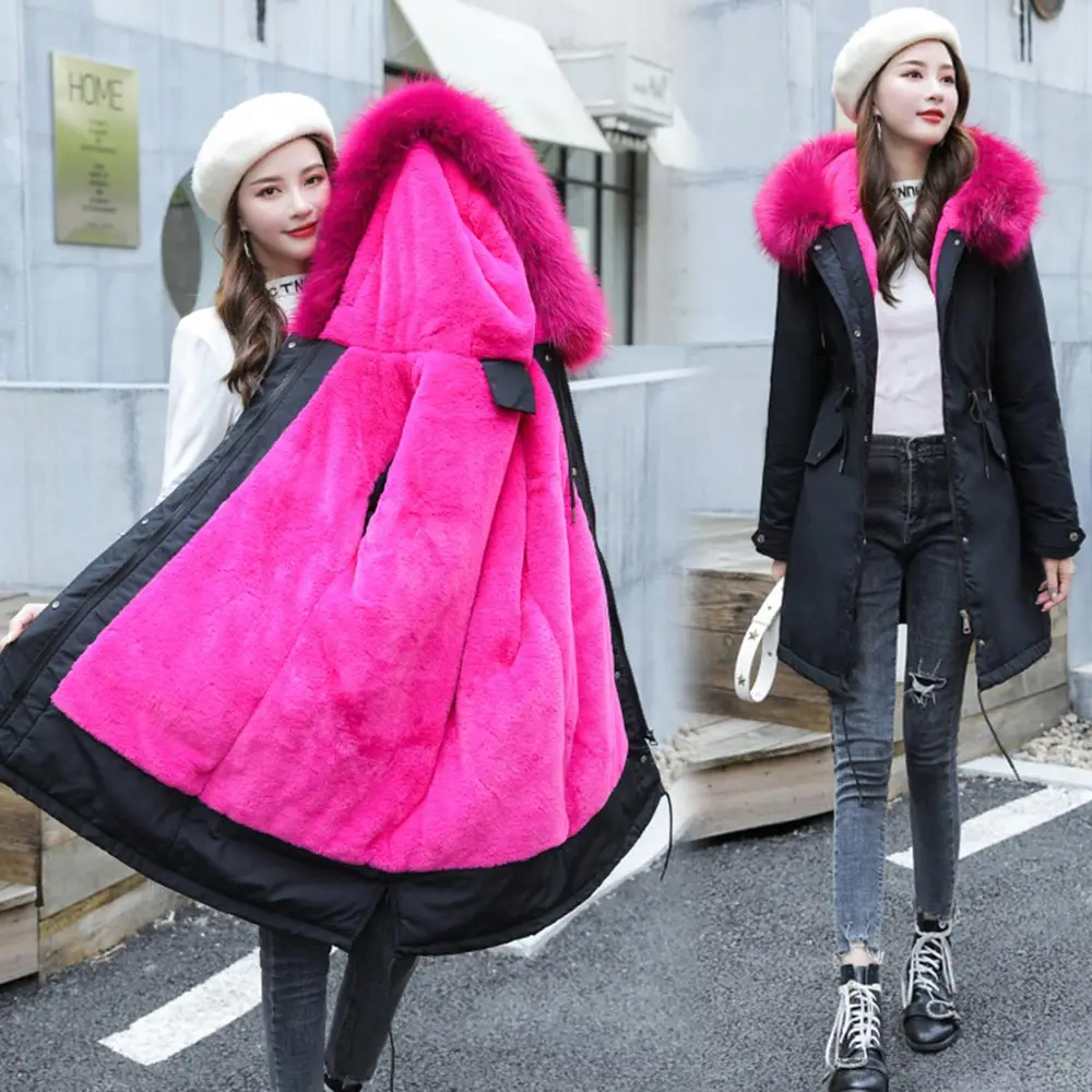 Brieuces, новинка, женское длинное пальто, Осень-зима, теплое, вельветовое, утолщенное, искусственный мех, пальто, парка, женский, однотонный, с большим карманом, куртка, верхняя одежда
