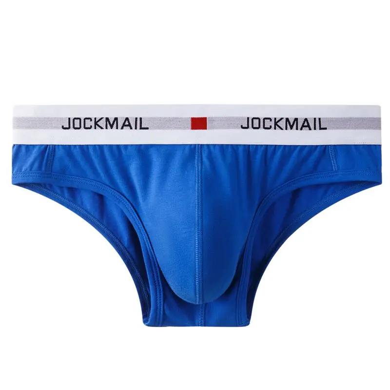 JOCKMAIL Youth Fashion U convex Men's Underwear Low Waist Cotton Sexy Comfortable Breathable Briefs White black male briefs