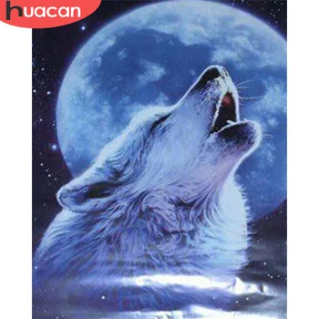 

HUACAN Paint By Number Wolf Drawing On Canvas Gift DIY Pictures By Numbers Animal Kits Hand Painted Painting Art Home Decor