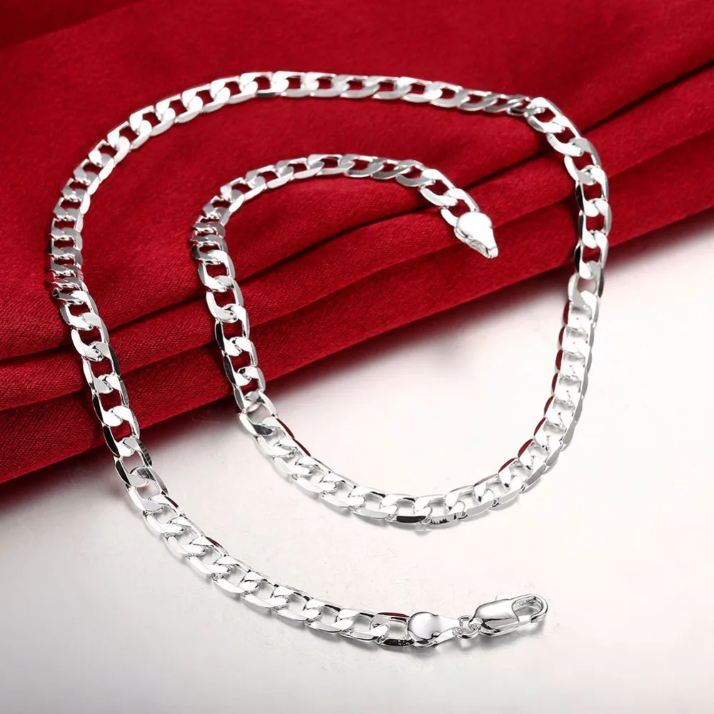 6MM 16inch 24inch Curb Chain Necklaces 
