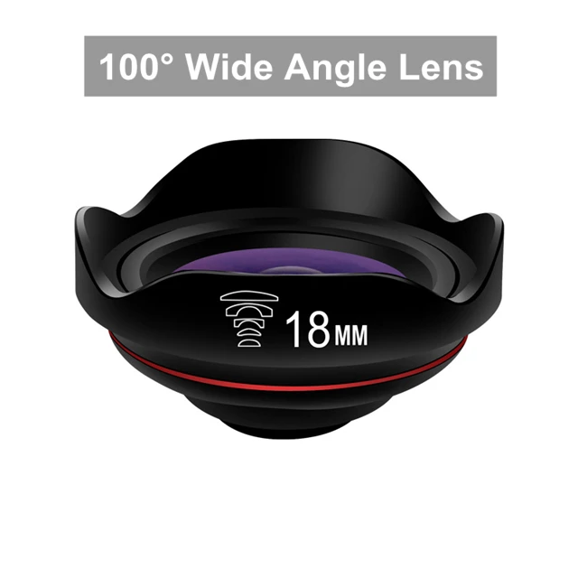 Телефон рыбий глаз широкоугольный макрообъектив для iOS Android телефоны без искажений телеобъектив с зажимом для смартфонов SLR уровень - Цвет: Wide Angle Lens