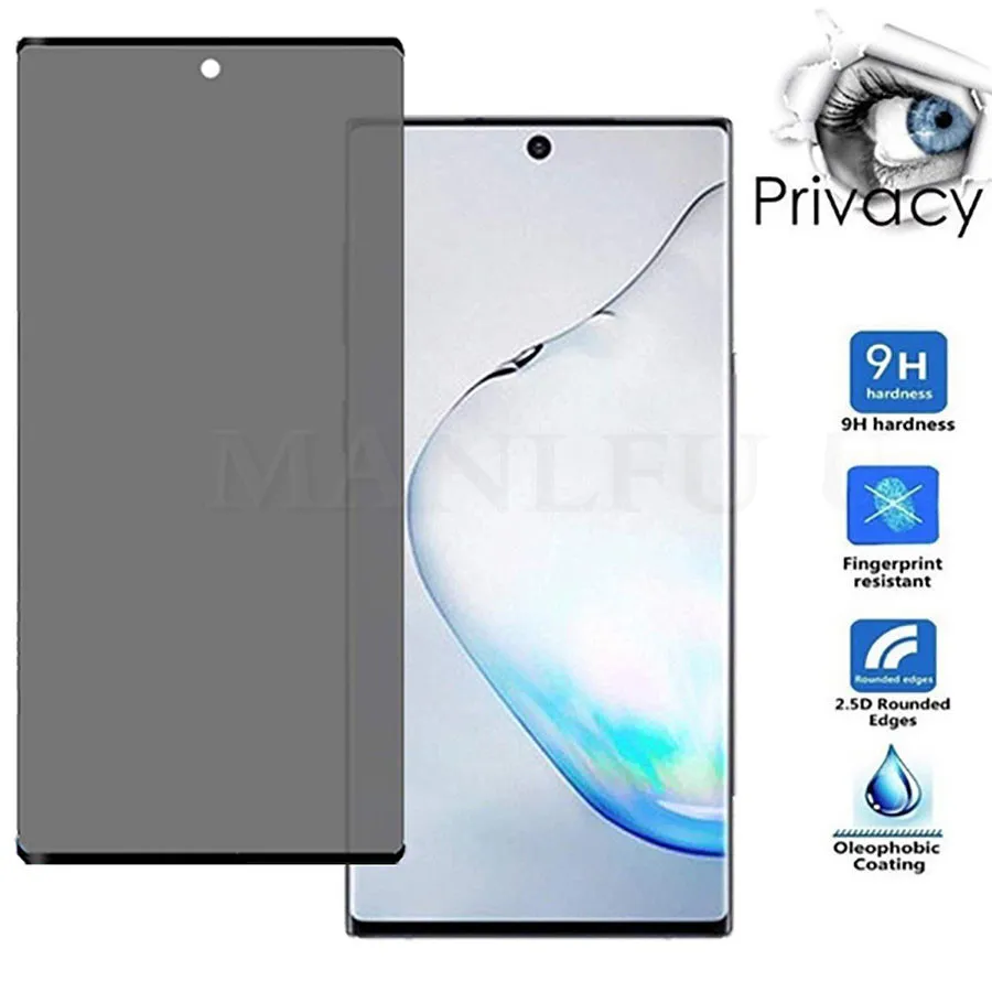 

3D Curved Full Cover Screen Protector Privacy Anti-Spy Tempered Glass Note 10 Pro 2019 Glass For Samsung Galaxy S10 S9 S8 Plus