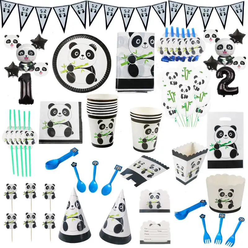 Ooin Banderole Et Ballons Theme Panda Pour Fete D Anniversaire Banderole Serviette Sac Cadeau Pour Fete Prenatale Pour La Maison Aliexpress