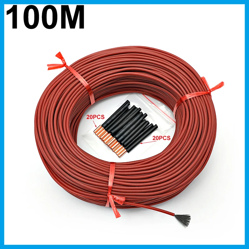 100 Meters 12K Floor Warm Heating Cable 33ohm/m Carbon Fiber Heating Wires heating wire coil