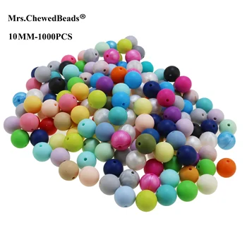 

Silicone Beads 10mm 1000pcs/lot Teething Necklace Round Silicone Bead Baby Teether Toy Silicone BPA Free Newborn Nursing