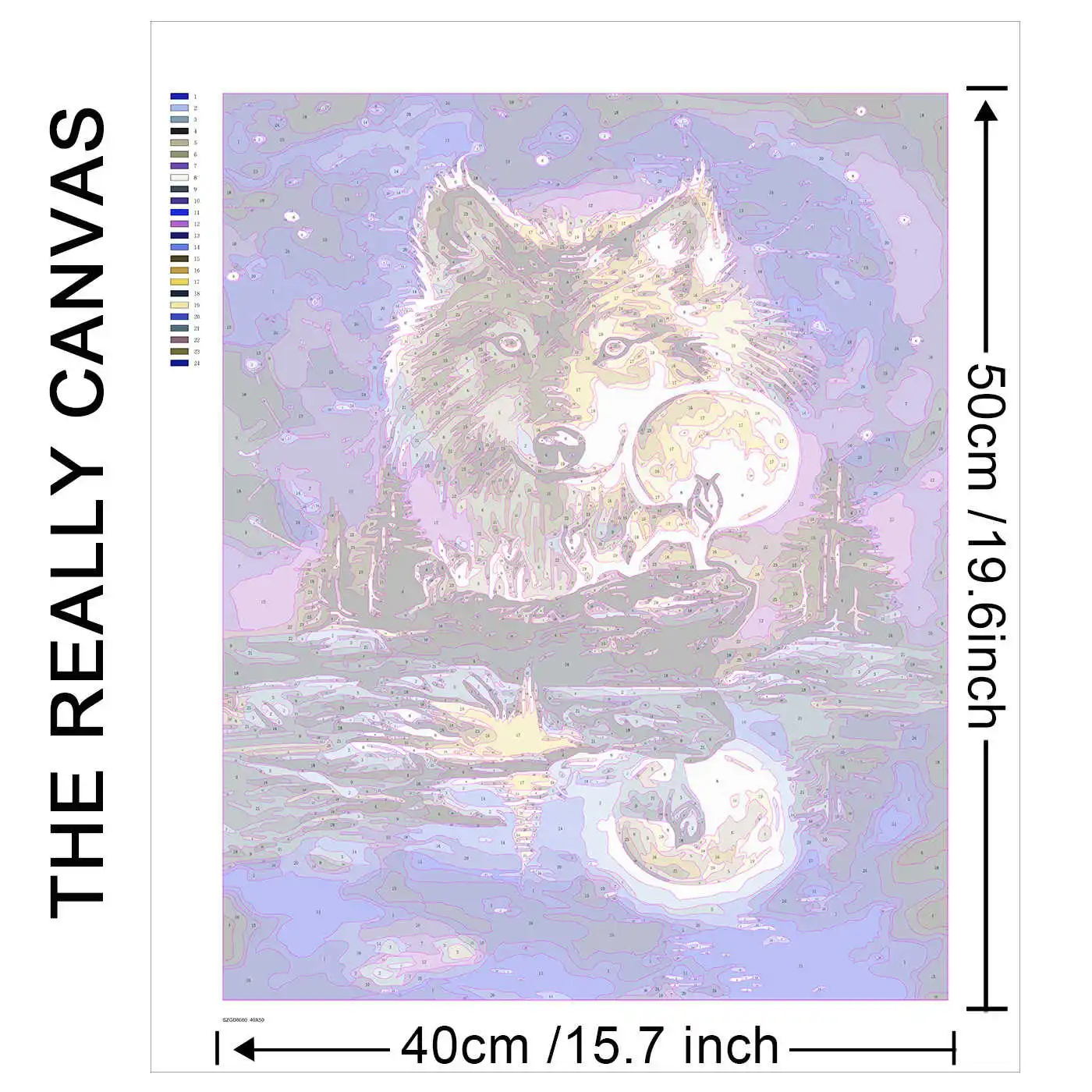 Wolf Painting - Acrylic Canvas Painting By Numbers Kit For Home Décor