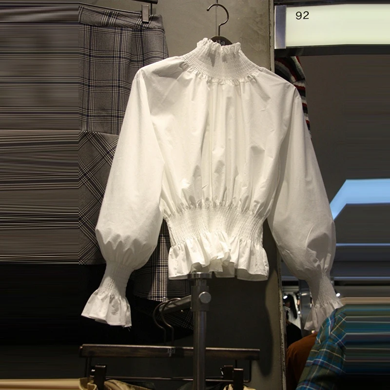 

SuperAen New Korean Style Women Shirts Fashion Wild Autumn 2019 Blouses and Tops Female Long Sleeve Solid Color Women Clothing