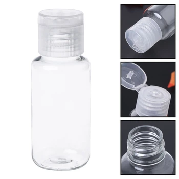 

40ml Clear Empty Plastic Sample Flip Cap Bottle Makeup Emollient Water Container Refillable Bottles X7YB