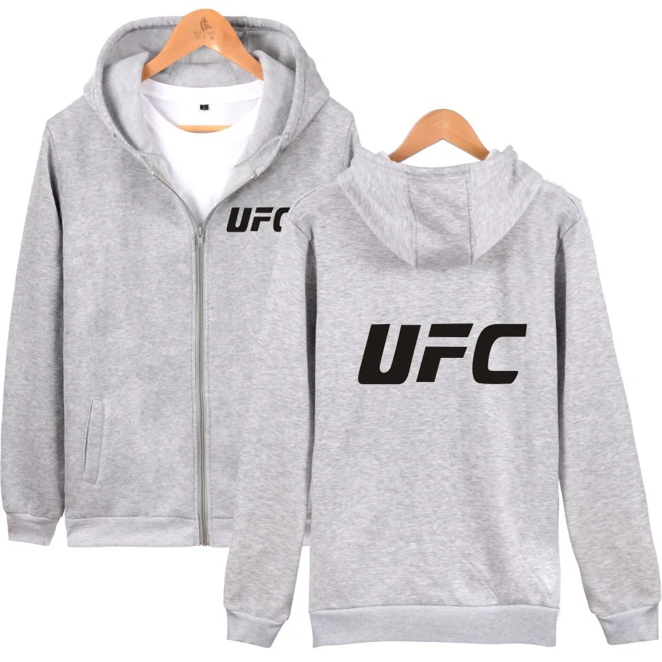 Новые стильные полки UFC Боевая Толстовка Мужская свободная и большого размера на молнии с капюшоном Мужские толстовки и толстовки
