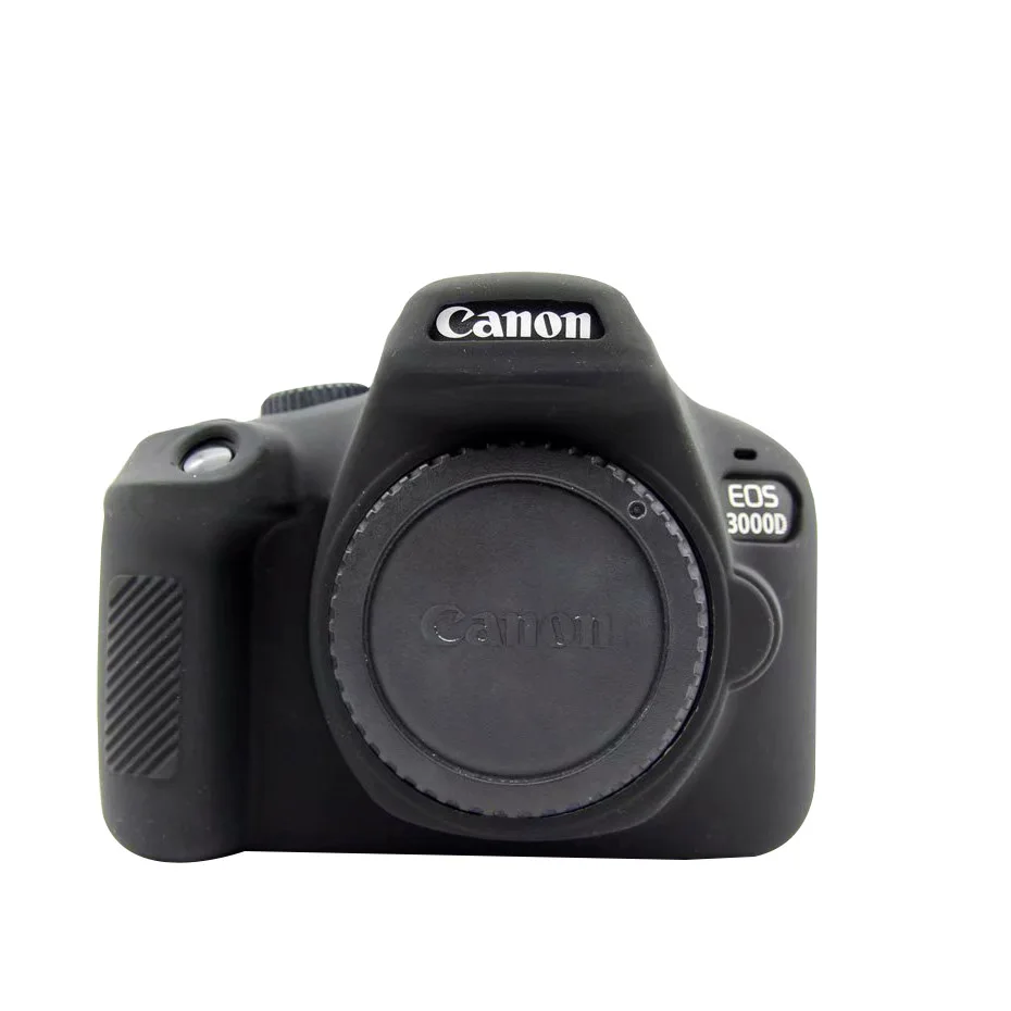 Black Мягкие силиконовые чехлы для Canon EOS 3000D/4000D камера защитная крышка корпуса резиновый чехол для eos 3000D 4000D камеры сумки аксессуары - Цвет: Black