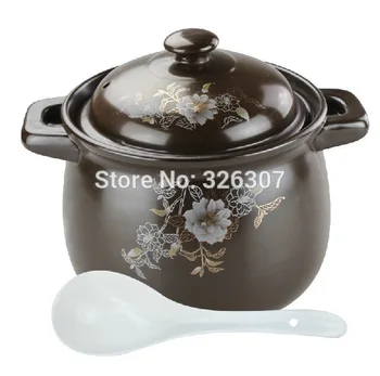 

Chinese 7L 6KGS ceramic sand pot cookware stock porridge earthen pot saucepan marmite stew soup tureen casserole