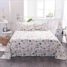 Sábana 100% de algodón para cama, Sábana de cama individual, doble, doble, tamaño Queen y King, cómoda y plana con dibujos florales, 200x230cm