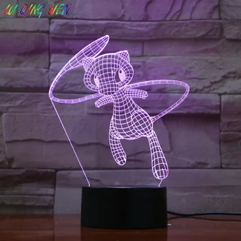 

lamp Go Mew Figure Children's Night Light LED Touch Sensor Color Changing Bedroom Atmosphere Acrylic Table Lamp Bedside Mew