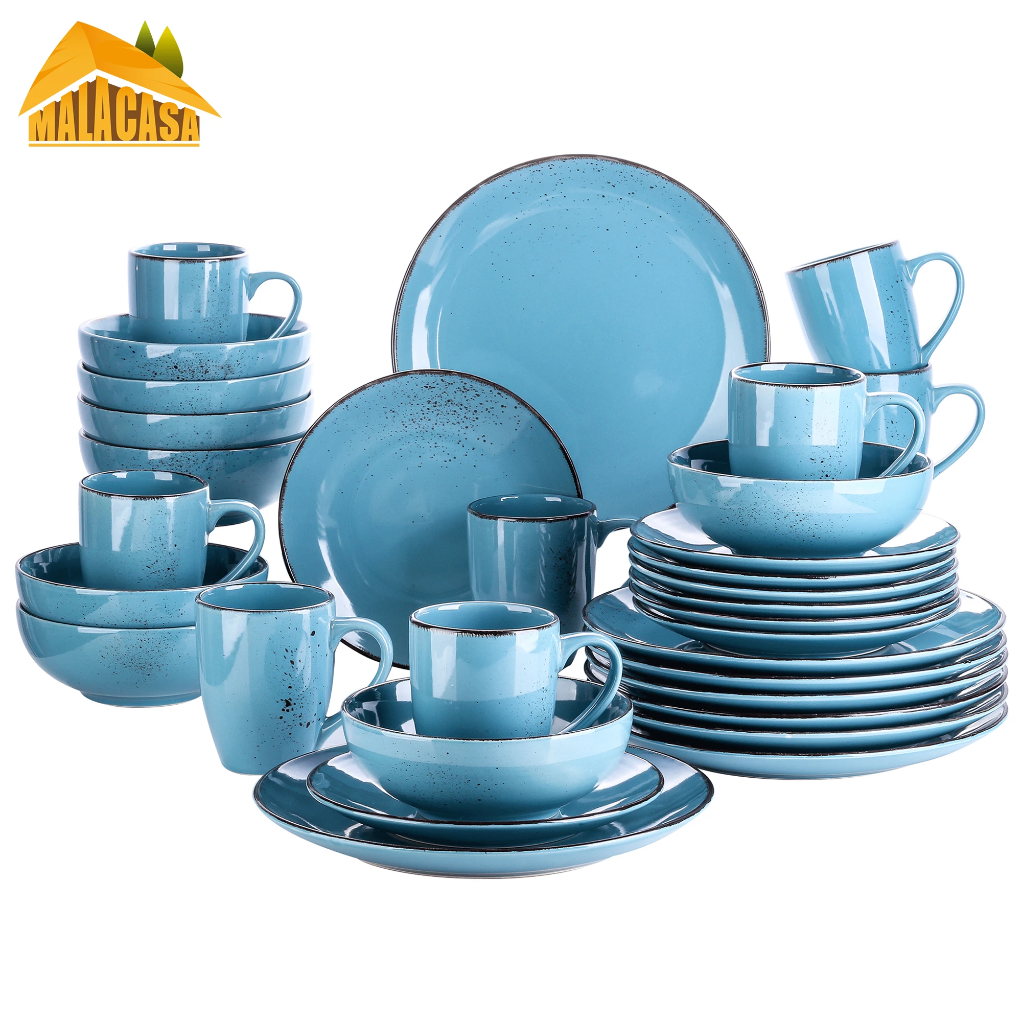 Vancasso Navia Set di stoviglie in gres ceramico grigio 16/32/48 pezzi con  piatto da pranzo, piatto da Dessert, ciotola da 800ml, Set di stoviglie  tazza - AliExpress