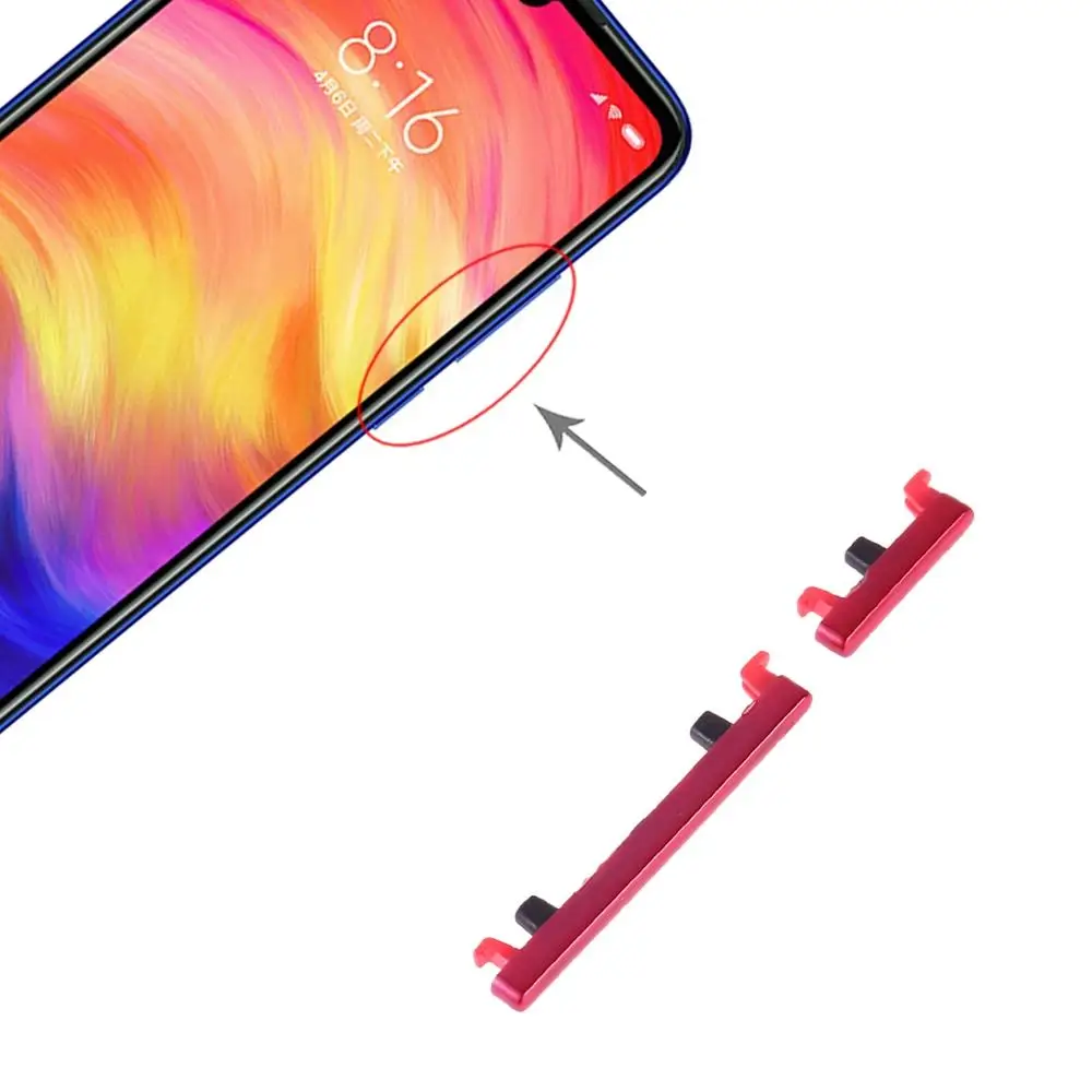 Кнопка питания и кнопка регулировки громкости для Xiaomi Redmi Note 7 Pro/Redmi Note 7 гибкий кабель запасная часть - Цвет: Red