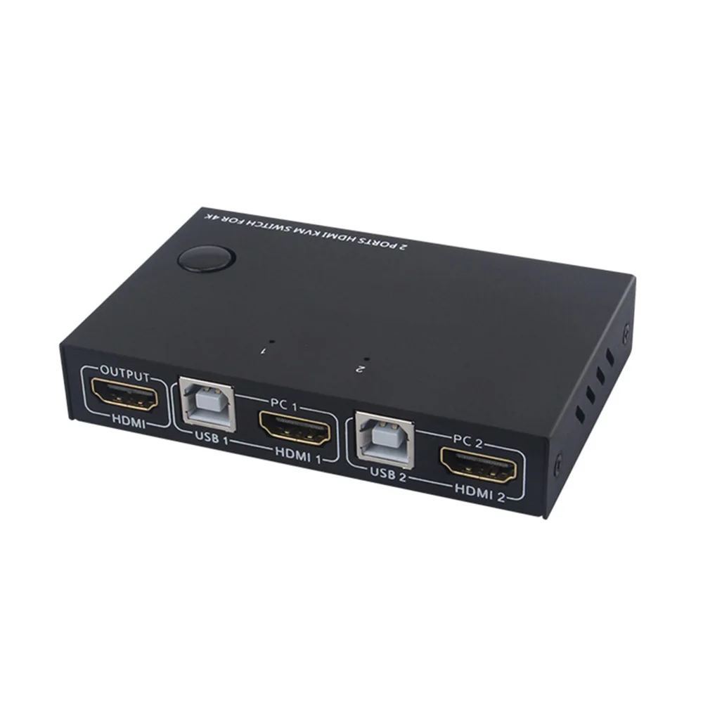 Контейнер под элемент питания 2 Порты USB HDMI KVM переключатель 4K видео Дисплей USB переключатель сплиттер квм коробка для 2 ПК обмен клавиатура Мышь для принтера для дома Контейнер под элемент питания 2 Порты USB HDMI KVM переключатель 4K видео Дисплей USB переключатель сплиттер квм коробка для 2 ПК обмен клавиатура Мышь для принтера для дома