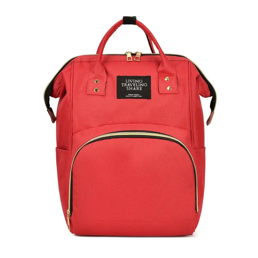 New Large Capacity Mummy Bag Maternity Nappy Bag Travel Backpack Nursing Bag for Baby Care Women's Fashion Bag - Цвет: Red