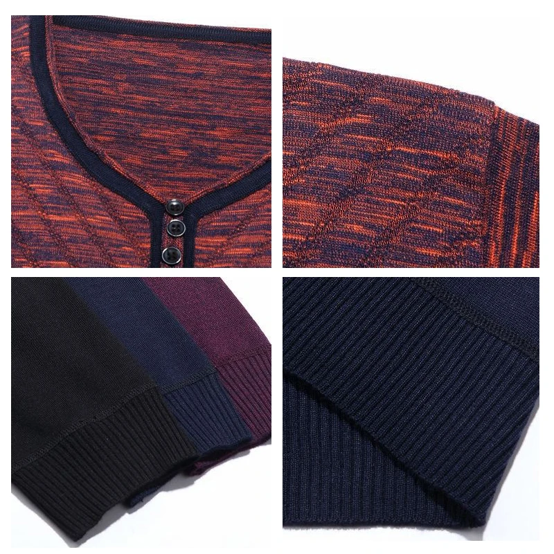 Low Price Autumn New Fashion Men Sweaters Young Men's Slim Sweater V Neck Splicing Design Thin Long Sleeve Casual Men's Wear Clothing