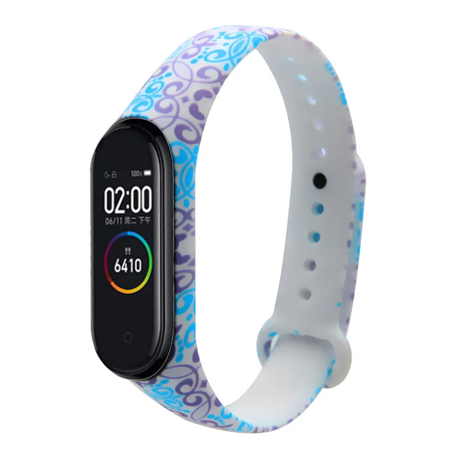 Браслет mi band 4 3 Силиконовый ремешок для печати фотографий браслет mi band 3 4 ремешок correa модный спортивный ремешок для xiaomi mi 4 3