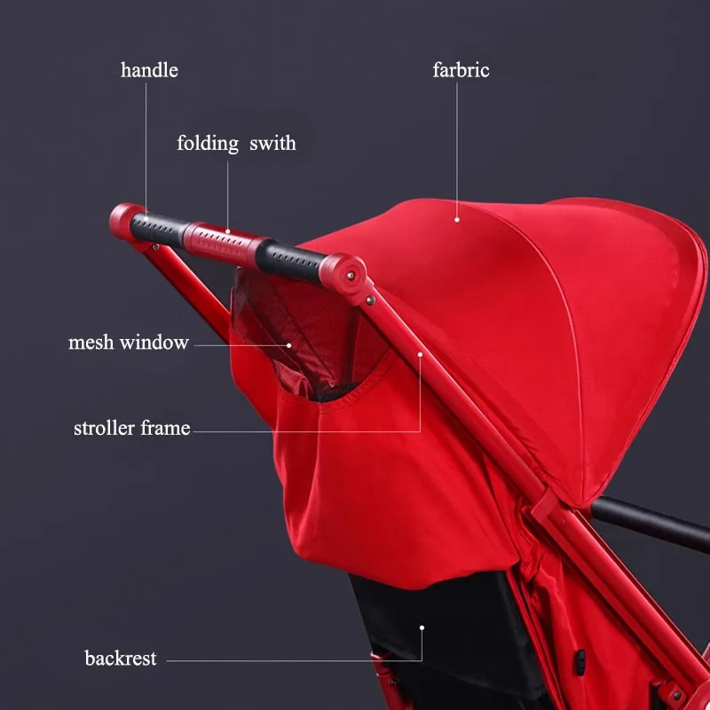 Yoyaplus Baby stroller Lightweight stroller Baby cart Portable Baby trolley 2 in 1 baby car New sty