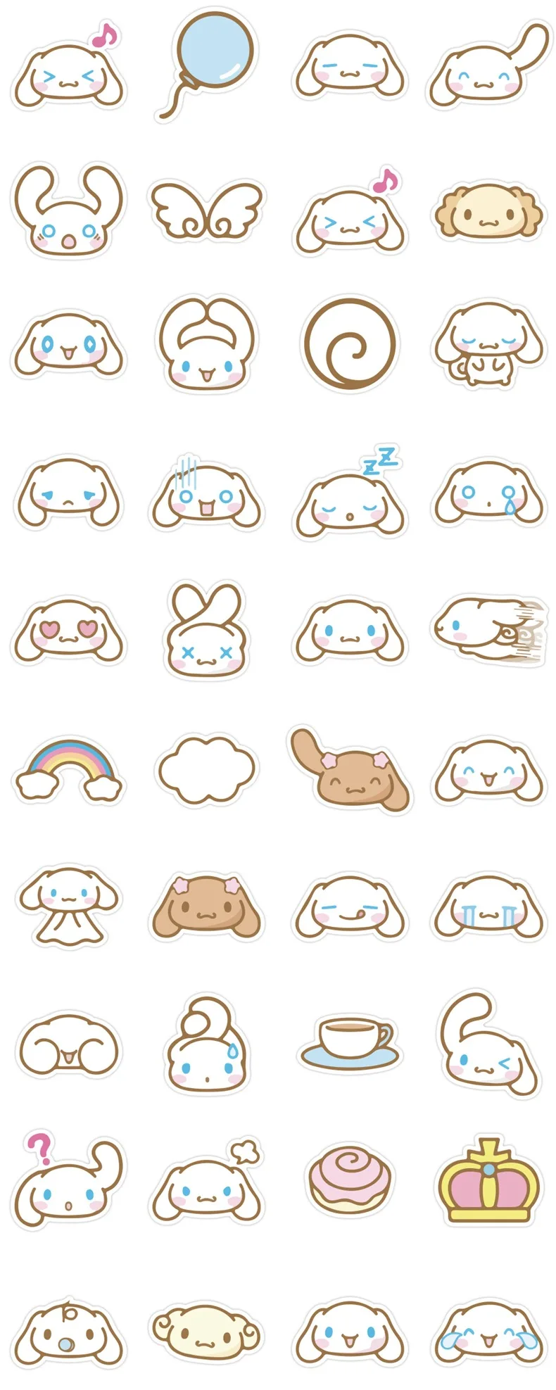 40pcs Cinnamoroll Stickers Cartoon Big Ear Dog DIY Toy Kawaii Gift Laptop  Labels Decorative Scrapbooking Waterproof Sticker Pack - AliExpress