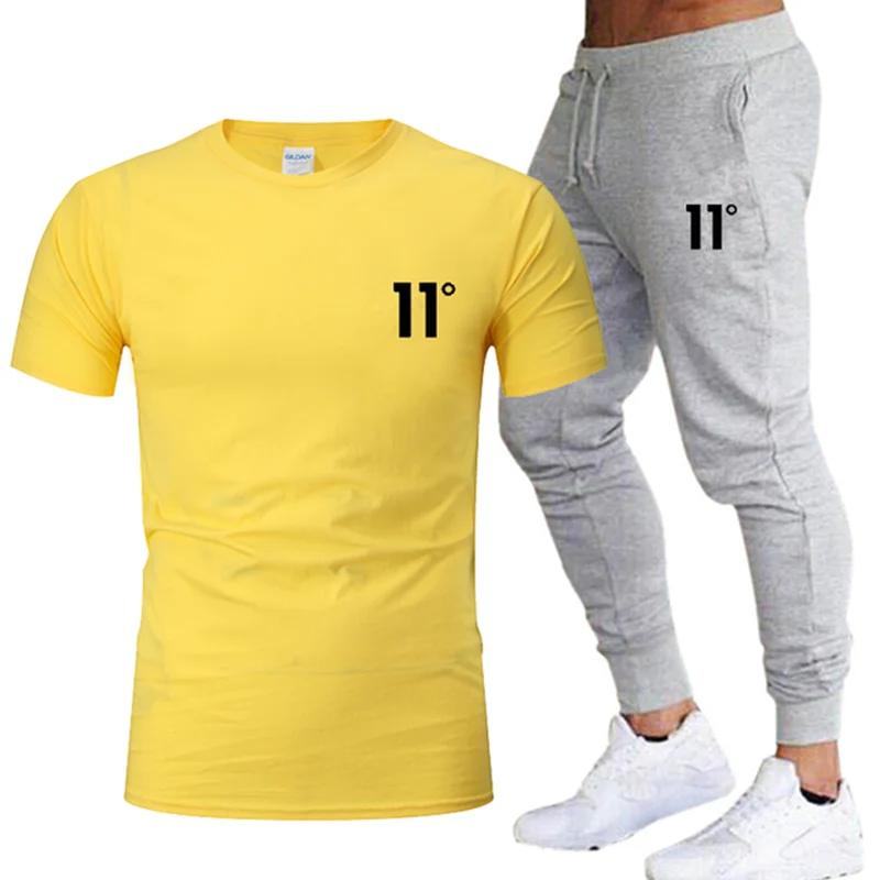 

2 pieces/set of men's sportswear, fitness jogging suit, basketball football suit, cotton T-shirt + trousers brand fashion suit
