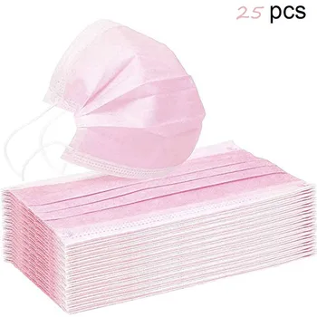 

Reusable Dustproof face Mask 25PC Disposable Face mask for face women 3Ply Ear Loop