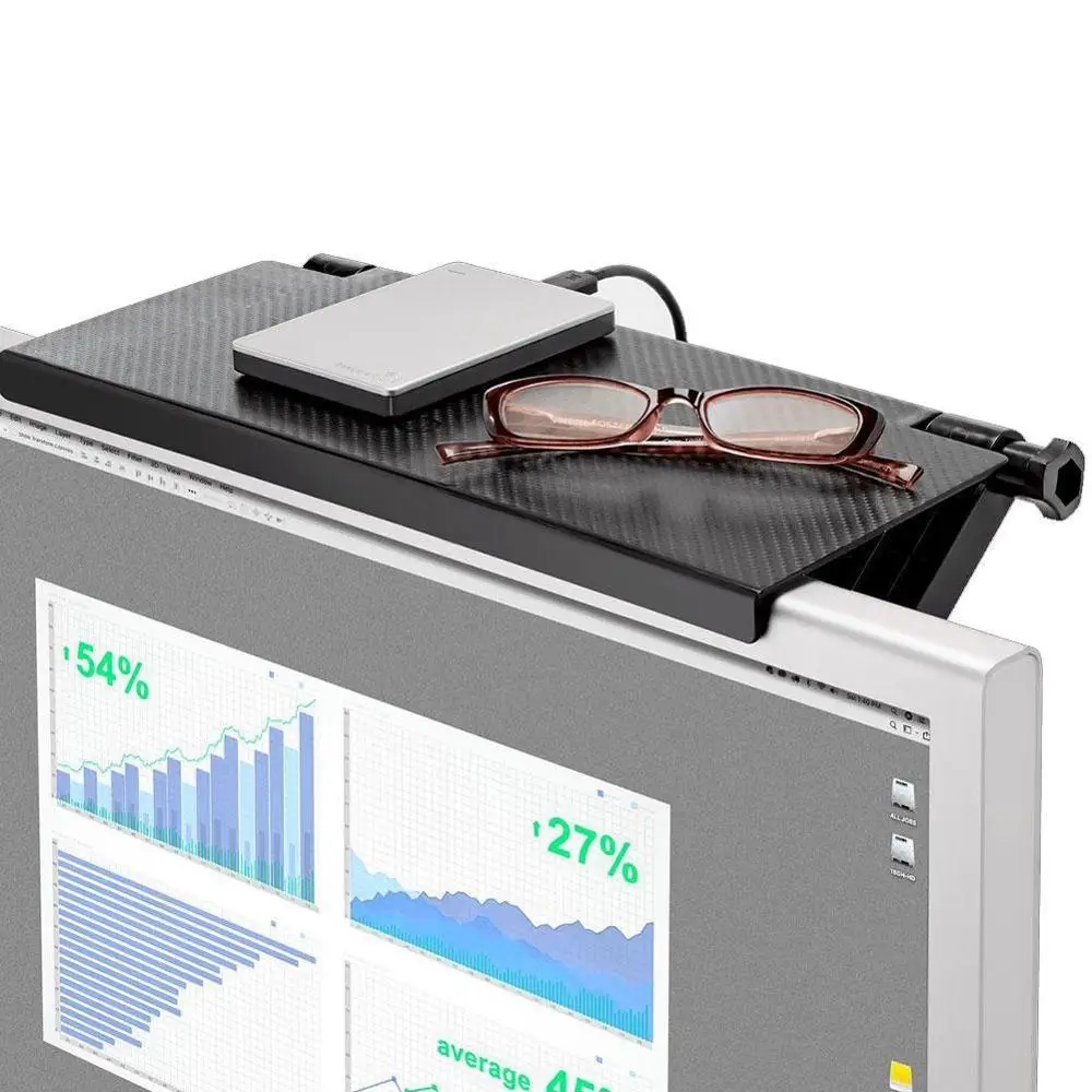 Adjustable Screen Shelf Office Storage Rack Clip Computer Table Desk Accessories Multi-functional rack