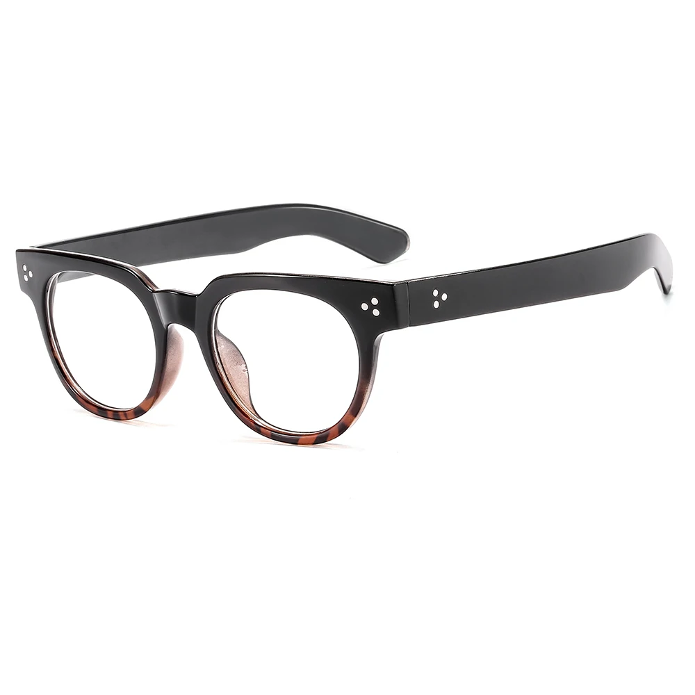 Longkeperer круглые очки для женщин и мужчин винтажные прозрачные линзы, очки женские модные маленькие очки Оптическая оправа для очков - Цвет оправы: Black-Leopard