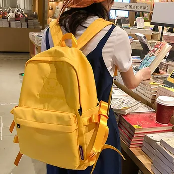 

Xiniu Fashion Women Backpack Canvas Solid Color Large Capacity Student Zipper Backpack Travel Couple Female Bag рюкзак женский