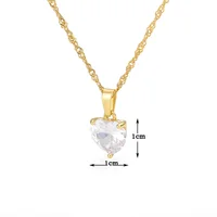 Heart Necklaces For Women Stainless Steel Gold Plated Chain Zircon Heart Pendant Choker Necklace Wedding Boho Jewelry Gift Femme - Image 6