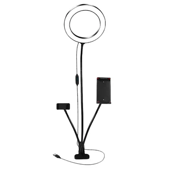 

8 Inch LED Ring Light Kit for Makeup Tutorial YouTube Video Live Stream for iPad Phone Holder Desktop Beauty Lighting
