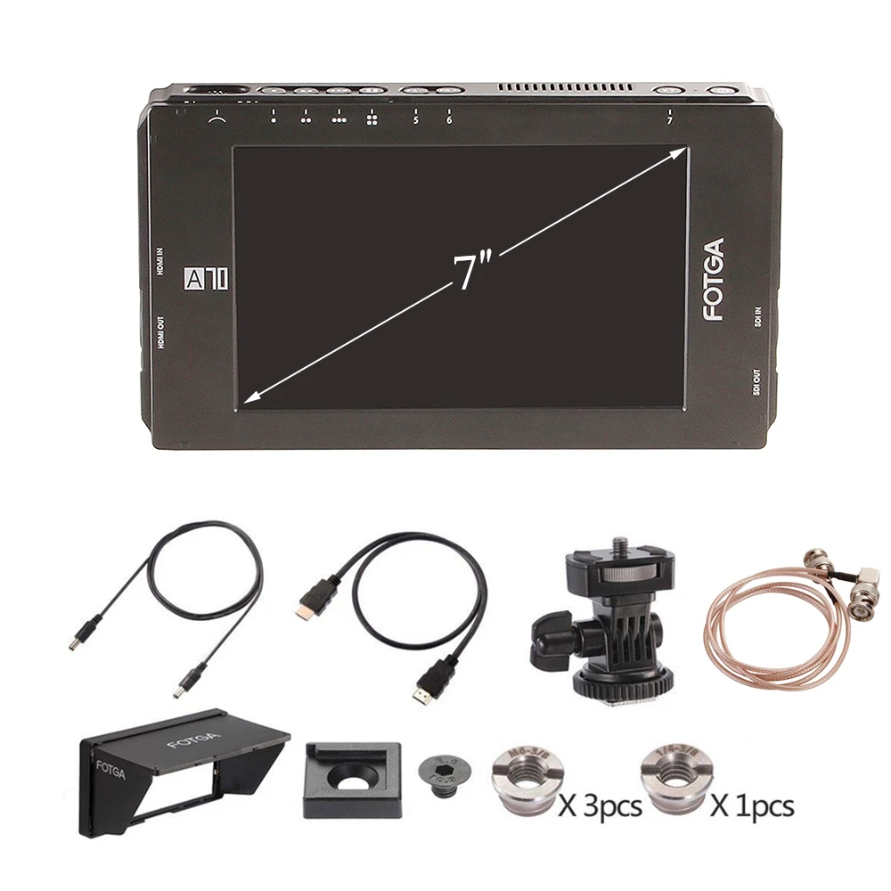 FOTGA DP500IIIS A70TLS 7" Touch Screen FHD Video On-Camera Field Monitor HDMI-compatible SDI / 4K for DSLR Mirrorless Cinema