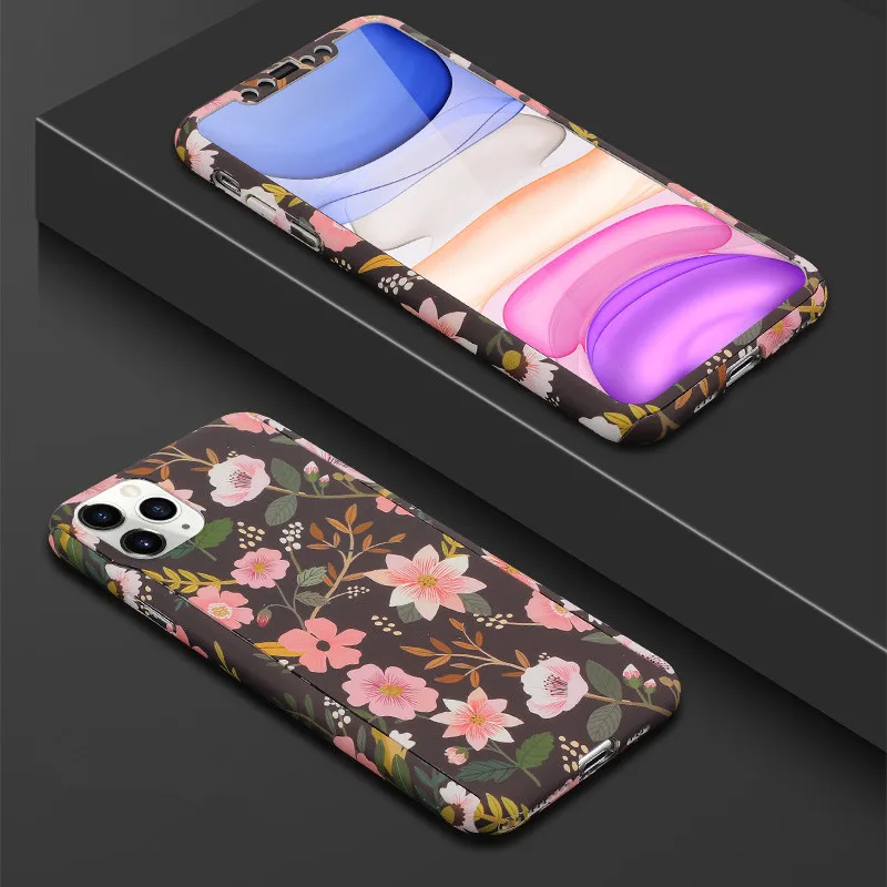 Style 2 Модный 360 градусов полный корпус защитный чехол для телефона для iPhone 6 6S 7 8 Plus X XS Max XR Зеленый Кактус Жесткий PC задняя крышка Coque - Цвет: Style 2