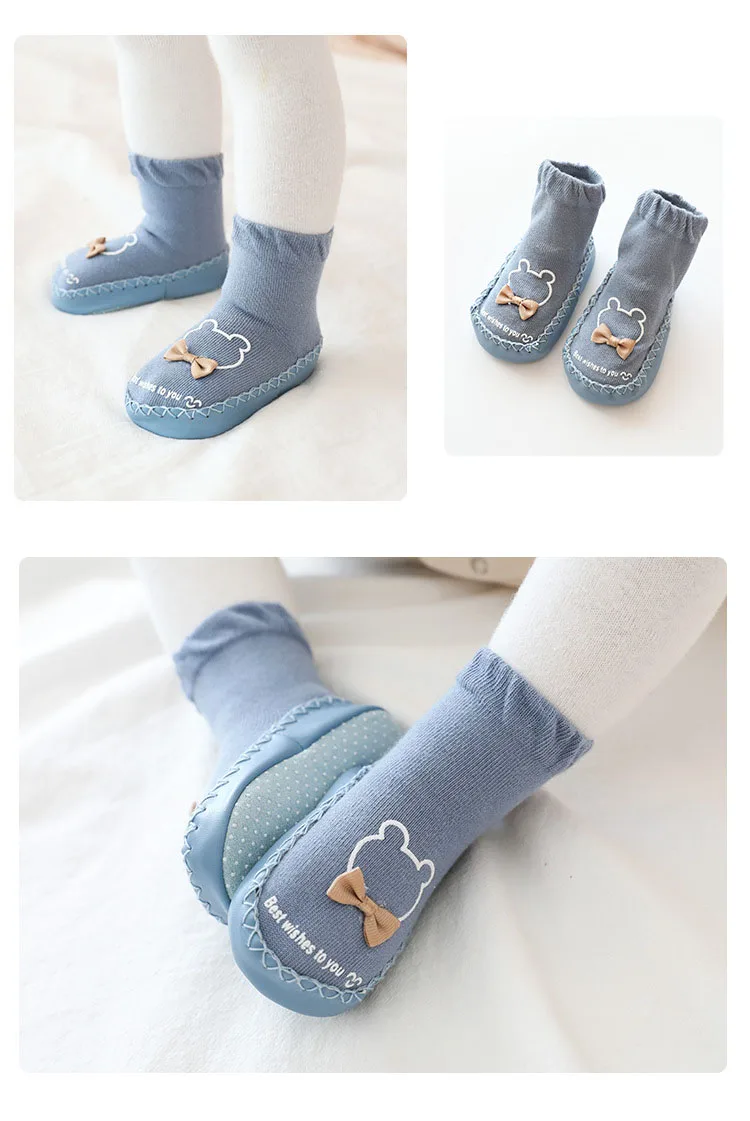 Детская обувь; Милые удобные нескользящие носки с рисунком новорожденная девочка; первый шаг; мягкая обувь для малышей; подошва из кожи и хлопка