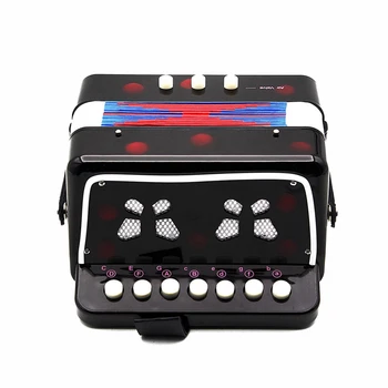 

Mini Small Children Keyboard Accordion Rhythm Educational Musical Instrument Band Toy for Kids Black