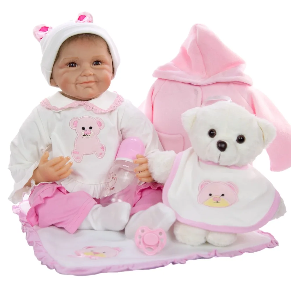 Супер детские силиконовые куклы reborn 22 дюймов bebes reborn bonecas Девочка Малыш живой кукла, подарок для девочки Новорожденные куклы