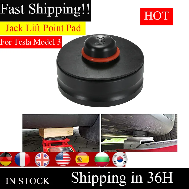 Für Tesla Model 3/ X /S Chassis schwarzer Gummi Auto Jack Lift Point Pad Adapter 