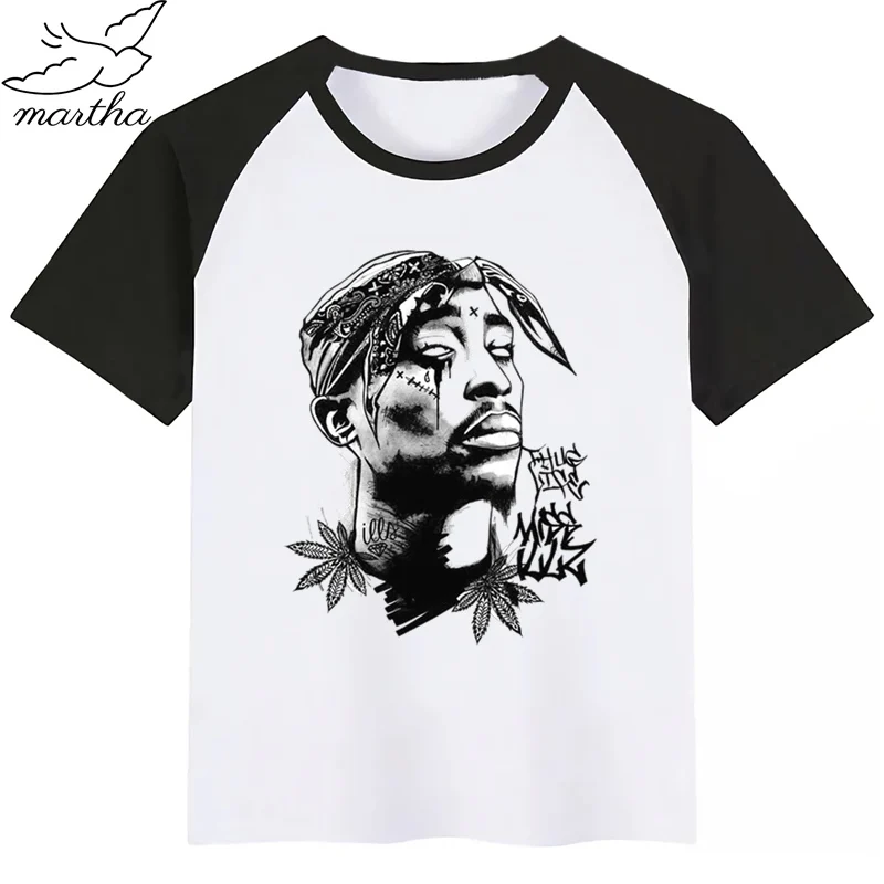Tupac 2pac/новая футболка для мальчиков рубашки для девочек с милым принтом животных Детская Удобная футболка с круглым вырезом одежда с короткими рукавами для мальчиков и девочек