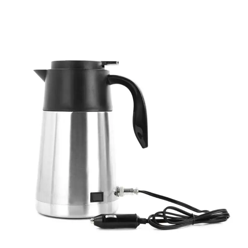 

12V/24V 750ml/1300mL Electric Kettle Car Boiling Pot Stainless Steel With Cigarette Lighter Auto Accessories For Coffee