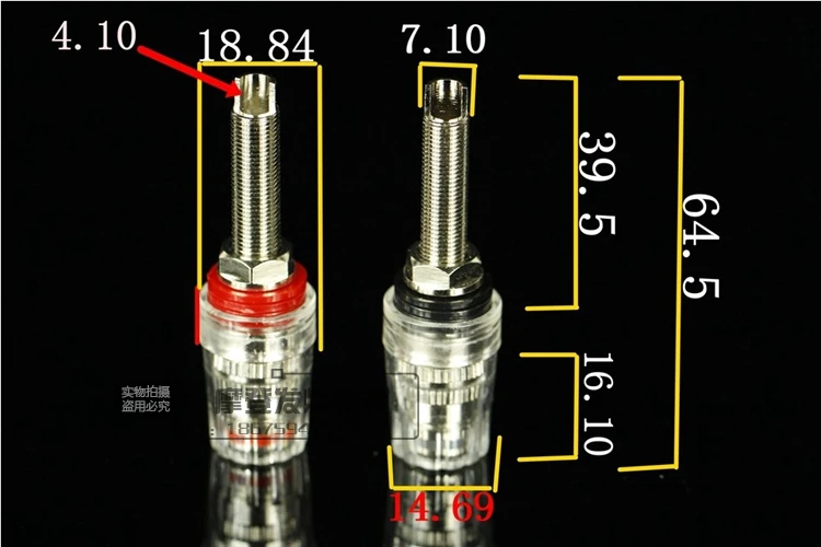 

4pcs HI-END Rhodium Plated Amplifier Speaker Terminal Binding Post