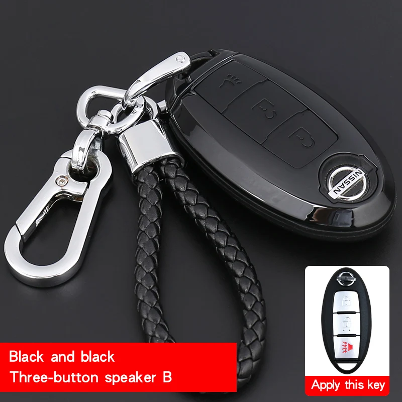 Applicabl toNissan sylphy T-trail Qashqai Teana Bluebird Tiida муранский автомобильный чехол для ключей с пряжкой силиконовый материал ударопрочный - Название цвета: Зеленый