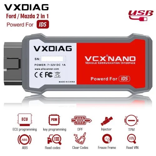 VXDIAG VCX NANO для Fo rd/M azda 2 в 1 с IDS V114 диагностический инструмент